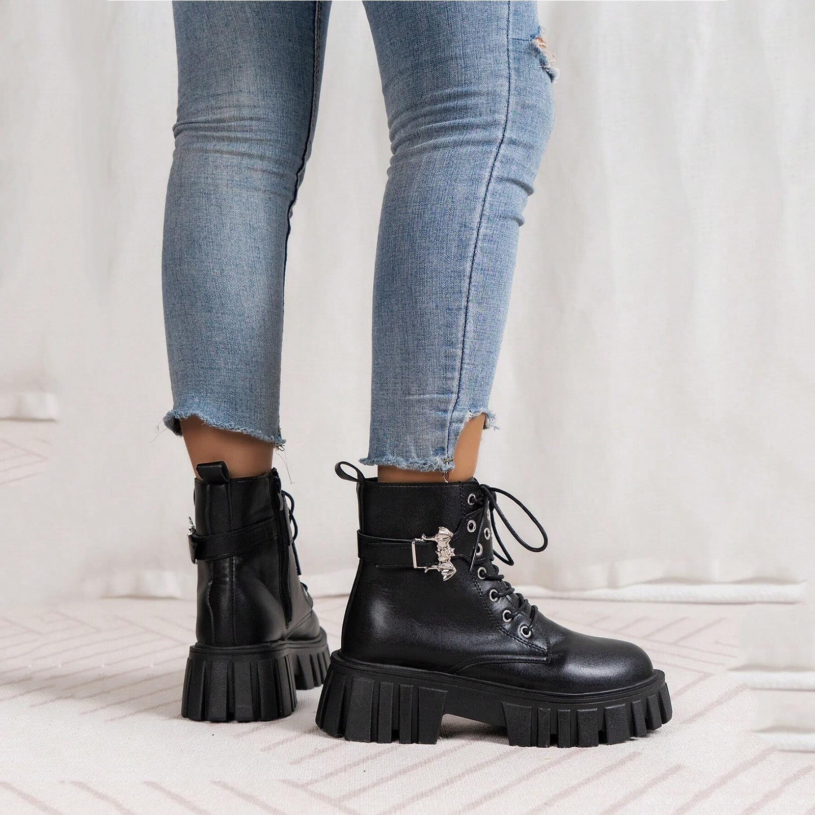 Low platform boots best sale
