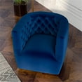 thumbnail image 3 of Ashcroft Mid-Century Velvet Solid Print Swivel Armchair, Navy Blue, 3 of 5