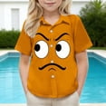 thumbnail image 6 of Piuwrlz Orange Short Shirts Sleeve Teen Boys Graphic polo Pocket Pullover T Shirts Orange Size 10 Years, 6 of 9