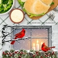 thumbnail image 3 of JOOCAR Winter Cardinal Window Scene Linen Table Mats Set of 4 for Home Kitchen Table Decor 12x18 inch, 3 of 5