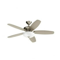 5 Blade Ceiling Fan with Light Kit in Modern Style-17.5 inches Tall and 52 inches Wide-Brushed Stainless Steel Finish-Silver Blade Color Bailey Street