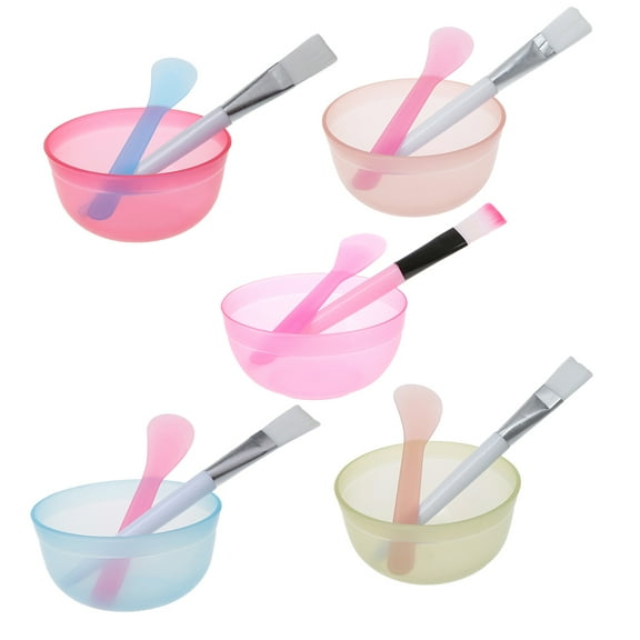 3Pcs Makeup Beauty DIY for Facial Face Mask Bowl Brush Spoon Stick Tool Kit Home