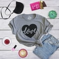 thumbnail image 3 of Womens Love Script Heart Cute Relationship T shirt for Ladies Womens Graphic Tees, 3 of 6