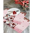 thumbnail image 3 of Valentines Placemats Gnome Heart Red Roses Valentines Day Place Mats for Dining Room Love Stripes Washable Table Mats for Kitchen Dining Decorations Set of 6, 3 of 6