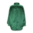thumbnail image 5 of asdoklhq Party Dresses for Women Solid Color High Neck Batwing Long Sleeve Loose Dress Skirt Green S, 5 of 7