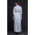 thumbnail image 4 of Bimba Robe Longue en Rayonne à Feuilles de Bleuet pour Femmes, Boho, Plage, Cocktail, Soirée, Maxi, Fendue, TTTG, 4 of 6