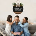 thumbnail image 3 of Eveokoki Thank You Father Wooden Front Door Sign Rustic Round Wreath Wall Hanger Porch Decor Spring and Summer Farmhouse Decoration Housewarming Gift 12 Inches, 3 of 5
