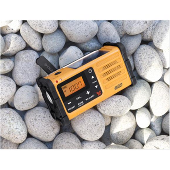 Sangean Radio d'Alerte d'Urgence Solaire Manivelle FM & AM - Jaune