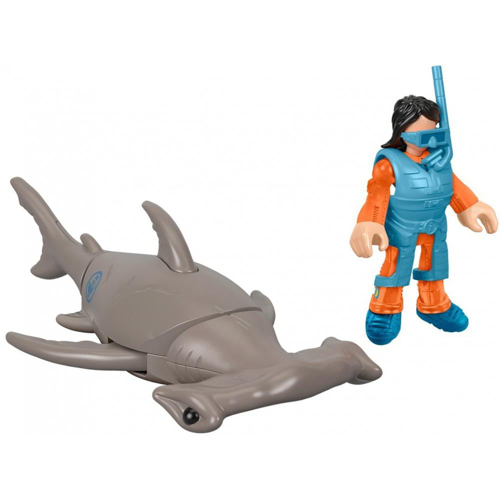Hammerhead Shark & Snorkeler Imaginext Shark Series Figures 
