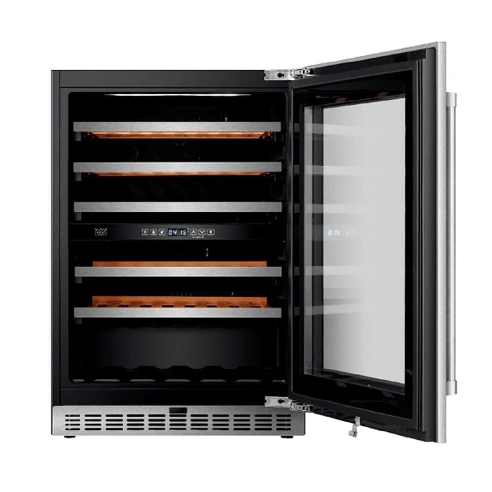 Pemberly Row 24" Dual Zone 52-Wine Bottles Wine Cooler in Stainless Steel