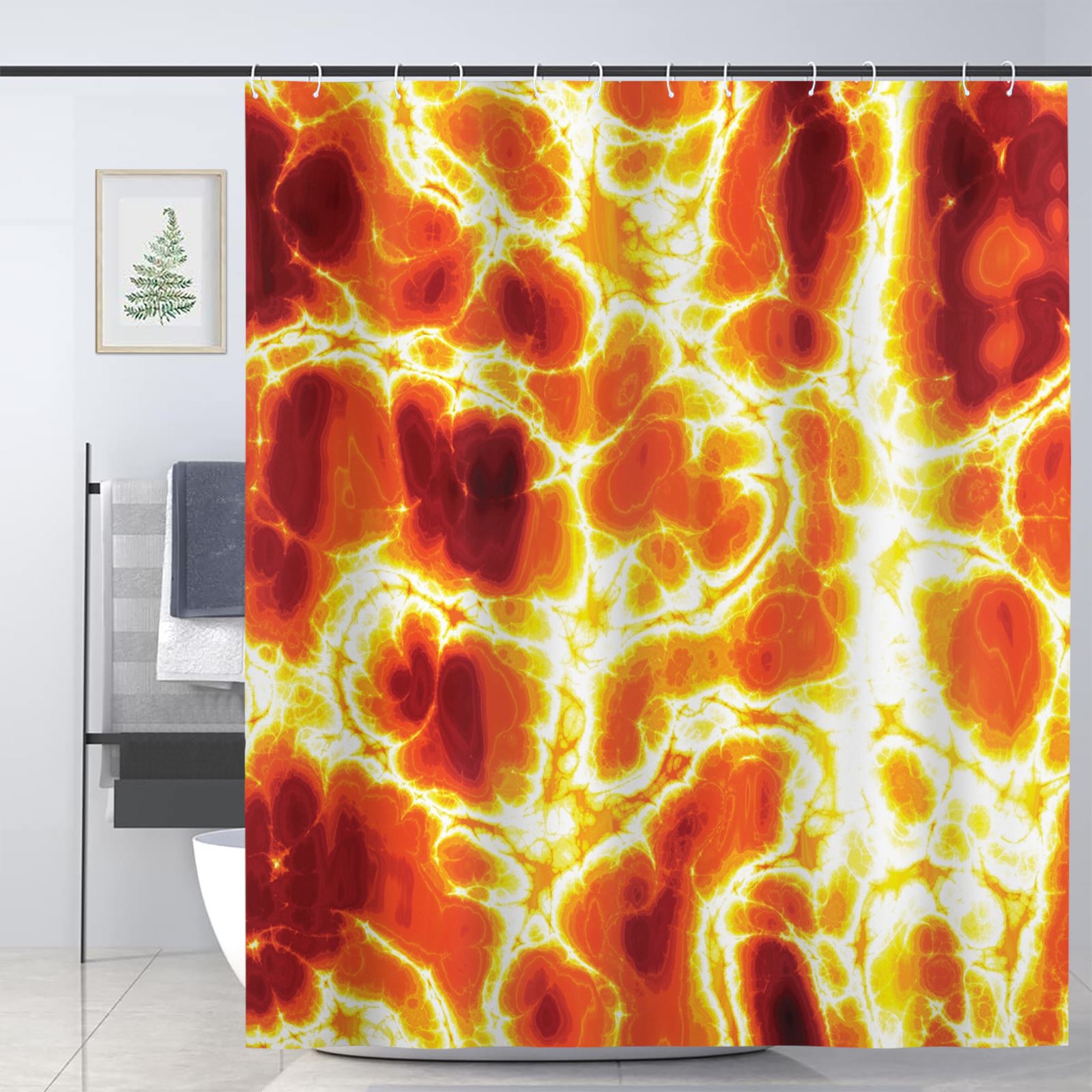 JOOCAR Burnt Orange Shower Curtain for Bathroom Decoration Fabric