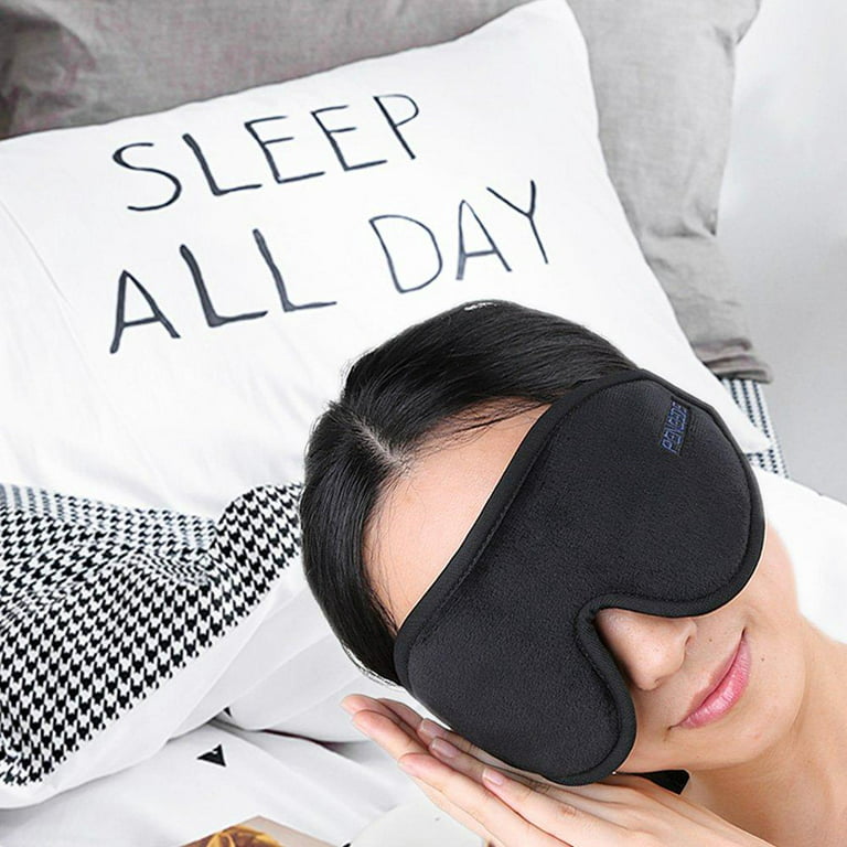 Sleep Mask Block Out Light 100%, Eye Mask Sleeping of 3D Contoured Blackout  Night Blindfold, Relaxation Soft Cushion Travel Eye Cover