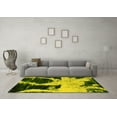 thumbnail image 3 of Ahgly Company Machine Washable Indoor Round Abstract Yellow Modern Area Rugs, 5' Round, 3 of 4