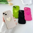 thumbnail image 6 of Cute 3D Love Heart Curly Wave Frame Soft Compatible with iPhone Case (Green,iPhone Xr), 6 of 9