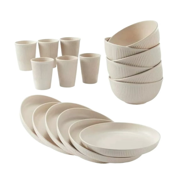 Billuyoard Niños Y Cuencos Ligeros Camping Plástico Y Platos De Camping Para Niños De Plástico Platos De Plástico Cuencos Juegos De Plástico Mostrada Beige