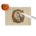 thumbnail image 3 of Alaskan Klee Kai Christmas Flowers Glass Cutting Board 12 in x 15 in, 3 of 5