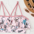 thumbnail image 4 of Women's Bikini Split 2-piece Suit, High-waisted Drawstring, Ruffle Edge and Rope Swimsuit, for Beach, Swimming Pool, Pink (L), 4 of 4