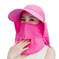 thumbnail image 2 of Femmes Soleil Large Bord Protection Uv Chapeaux de Pêche Pliable Queue de Cheval Chapeau d'Été avec Rabat Détachable, 2 of 5