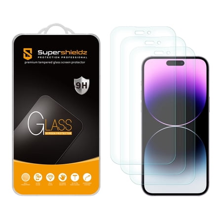 Supershieldz Designed for Apple iPhone 14 Pro Max (6.7 inch) Tempered Glass Screen Protector, Anti Scratch, Bubble Free (3 Pack)