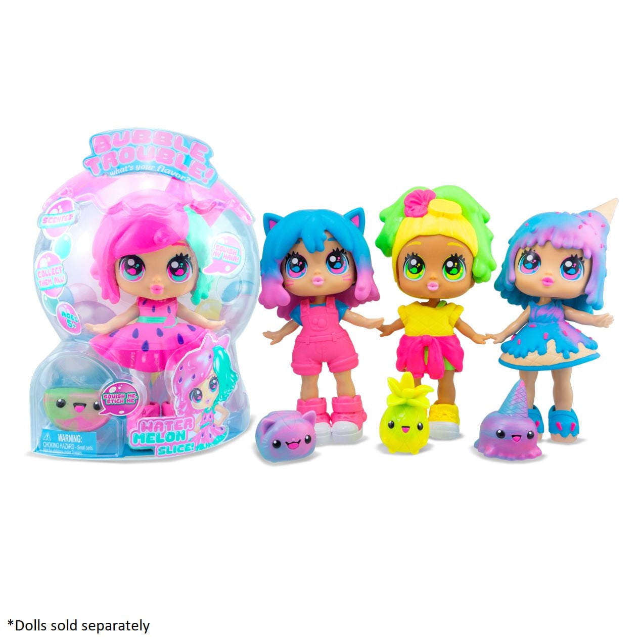 Bubble Trouble - Watermelon Slice Doll with Squishy Sidekick