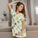 thumbnail image 3 of Fotbe Insects Bata de Dormir para Mujer con Estampado, Camisón de Algodón de Manga Corta, Ropa de Dormir Casual, 3 of 6