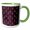 Green/White, variant on 3drose, Royal Image of Gold Sitting Lions on a Deep Purple Background, 11oz Two-tone Green Mug