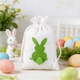 thumbnail image 4 of DefiDgd Easter Linen Bunny Goodie Bags with Drawstring,Reusable Easter Party Favors Bags for Candy Gift Treat Storage Holiday Celebrations(Green), 4 of 6