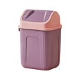 thumbnail image 6 of Flip-Top Square Trash Can with Lid - Odor-Control Plastic Waste Bin for Office, Bathroom, Desk Side & Small Spaces - Compact Garbage Bin for Home & Workspace Organization, 13*9in, Purple, 6 of 6