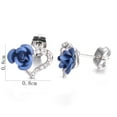 thumbnail image 4 of Yoursfs Stud Earrings for Women Gold Plated Rose Flower 3D Flower Stud Pierced Earrings Wedding Jewelry, 4 of 6
