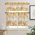 thumbnail image 2 of Orange White Golden Kitchen Curtains and Valances Set, Rod Pocket Curtains Tier Farmhouse Window Curtains 24 Inch Length, Fall Pumpkin Thanksgiving Leaves Retro 3 Piece Kitchen Curtains Set, 2 of 6