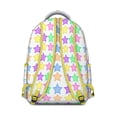 thumbnail image 2 of Starry Night Students Backpack Boho Abstract Geometric Watercolor Design with Rainbow Gradient Ocean Beach Scenery School Bag, 2 of 6