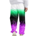 thumbnail image 4 of safuny Men's Pants Comfy Lounge Casual Striped Fashion Full Length Trousers Pajamas For Husband Boyfriend Son Home Clothes Loose Couple Air Conditioning Pants Purple L, 4 of 7