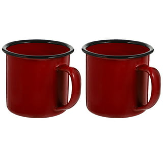 VeSteel Enamel Camping Mug Set of 6, Colourful Metal Coffee Tea Cups Mugs  for Travel - 16 Ounce