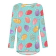 thumbnail image 4 of Tdoqot Easter Shirts for Women Plus Size- Long Sleeve Casual Cute Crewneck Loose Fit Blouse Tops Multicolor Size 5XL, 4 of 5