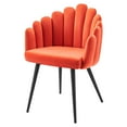 thumbnail image 6 of Side Dining Chair, Set of 2, Orange Black, Velvet, Modern Contemporary, Kitchen Room Cafe Bistro Restaurant Hospitality, 6 of 9