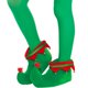 thumbnail image 3 of Zapatos de elfo rojos y verdes - Zapatillas de pies de elfo navideñas de terciopelo rojo y verde con cascabeles para adultos y niños, 3 of 5