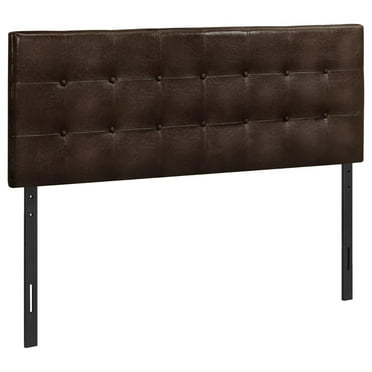 Alieon 6000Q, Queen, Bedroom, Upholstered, Pu, Transitional Bed Size Headboard, Dark Brown Leather-Look