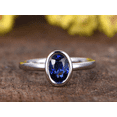 thumbnail image 2 of HeartsAndYou 1ct Natural Blue Sapphire Engagement Ring Bezel Solitaire 14k SOLID White Gold, 2 of 8