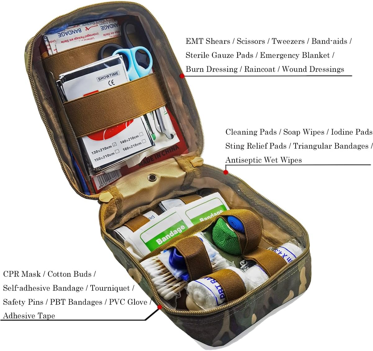 EMT Pouch MOLLE Ifak Pouch Tactical MOLLE Medical First Aid Kit Utilit Camouflage