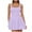 Purple, variant on GEWSEY Womens Square Neck Party Dress Ruffle Hem Ruched Waist Short Mini Dresses White, M