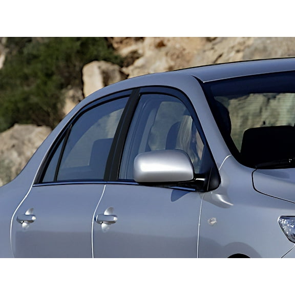 Rvinyl Pillar Post Window Trim Compatible with Toyota Corolla 2003-2008 - Gloss (Black)