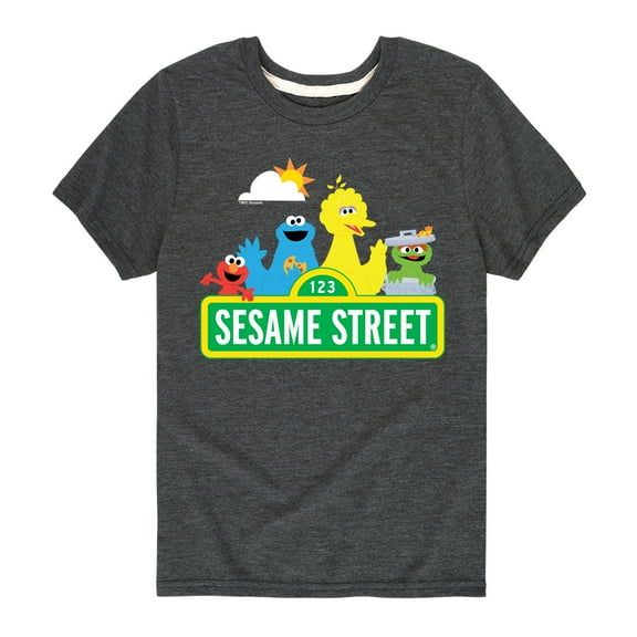 Sesame Street - Big Bird, Cookie Monster, Elmo, Oscar - Toddler and Youth Short Sleeve Graphic T-Shirt
