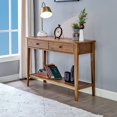 thumbnail image 2 of MUSEHOMEINC California Mid-Century Solid Wood 2-Tier Console Table with Drawers and Shelf/Console Sofa Table/Hallway/Entryway Table, Honey Brown Finish, 2 of 2