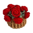 thumbnail image 1 of Posavasos de flores de ganchillo, posavasos de rosas hecho a mano, flores en maceta, ramo de rosas decorativo, posavasos con cesta, regalo para familiares y amigos amantes de las flores., 1 of 8