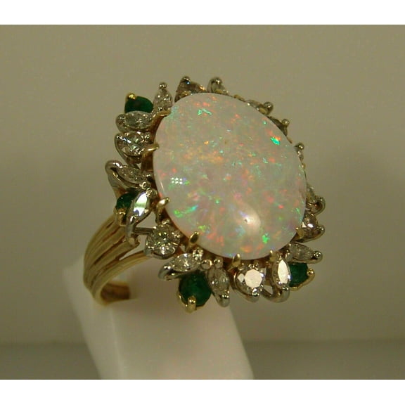 Natural Fire Opal 4Ct Oval Cut Halo Engagement Ring 14K Yellow Gold Plated Silver