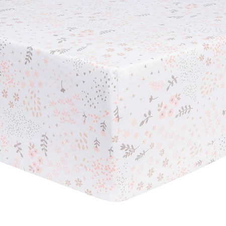 UPC: 0846216062124 | Trend Lab 100% Cotton Blush Floral Fitted Crib Sheet Pink Infant Crib Bed Size