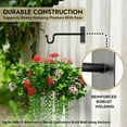 thumbnail image 5 of Plant Hangers Outdoor or Indoor - Wrought Iron Metal Hanger Indoor Hook - Heavy Duty Wall Bracket Hooks for Hanging Plants Baskets Lanterns Wind Chimes - 2 Pack (Black Shepherds Hooks), 5 of 9
