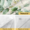 thumbnail image 4 of Eucalyptus Leaf No Hooks Shower Curtain with Snap-in Liner Watercolor Spring Green Leaf Linen Texture Shower Curtains for Bathroom, Waterproof, Easy Install, Washable 36"x78", 4 of 9