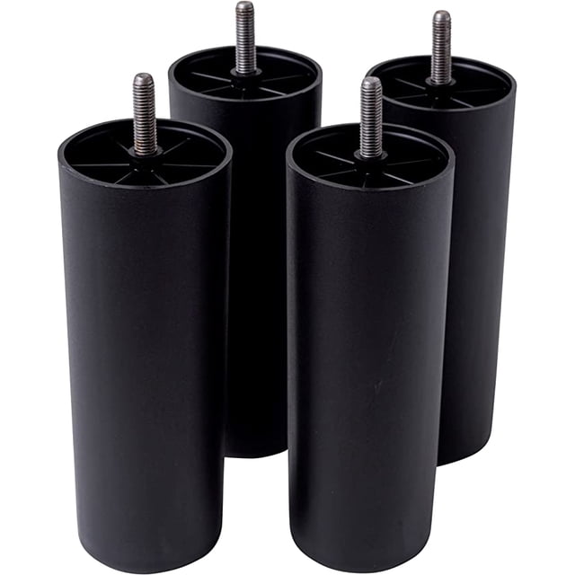 Patas para Mueble y Sofá Alto 20 cm en Plástico - Patas para Mueble Made in Italy - Juego de 4 Patas para Sillón y Decoración - 190 mm - Visible con Tornillos Color Negro TUNC Sencillez