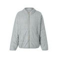 thumbnail image 3 of FOCUSNORM Veste Matelassée à Col Montant Manches Longues Couleur Unie Fermeture Éclair Complète pour Femmes Juniors, 3 of 9